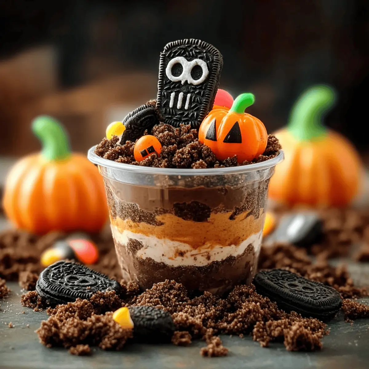 Graveyard Pudding Cookie Cups