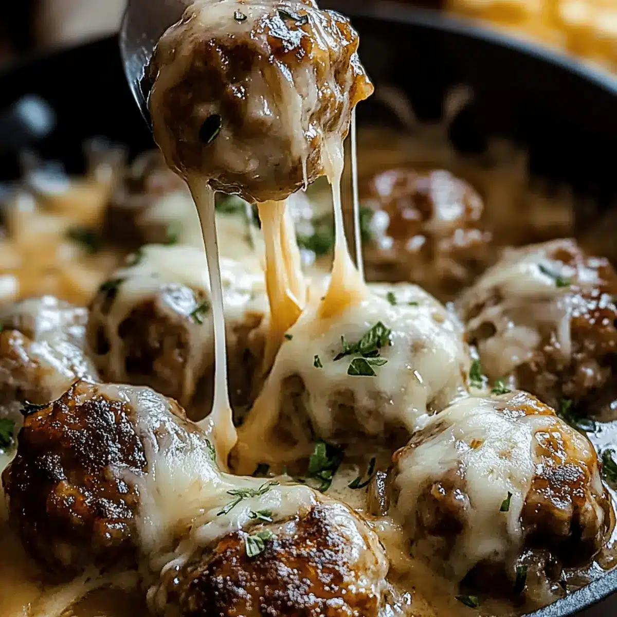 Cheesy French Onion Meatballs