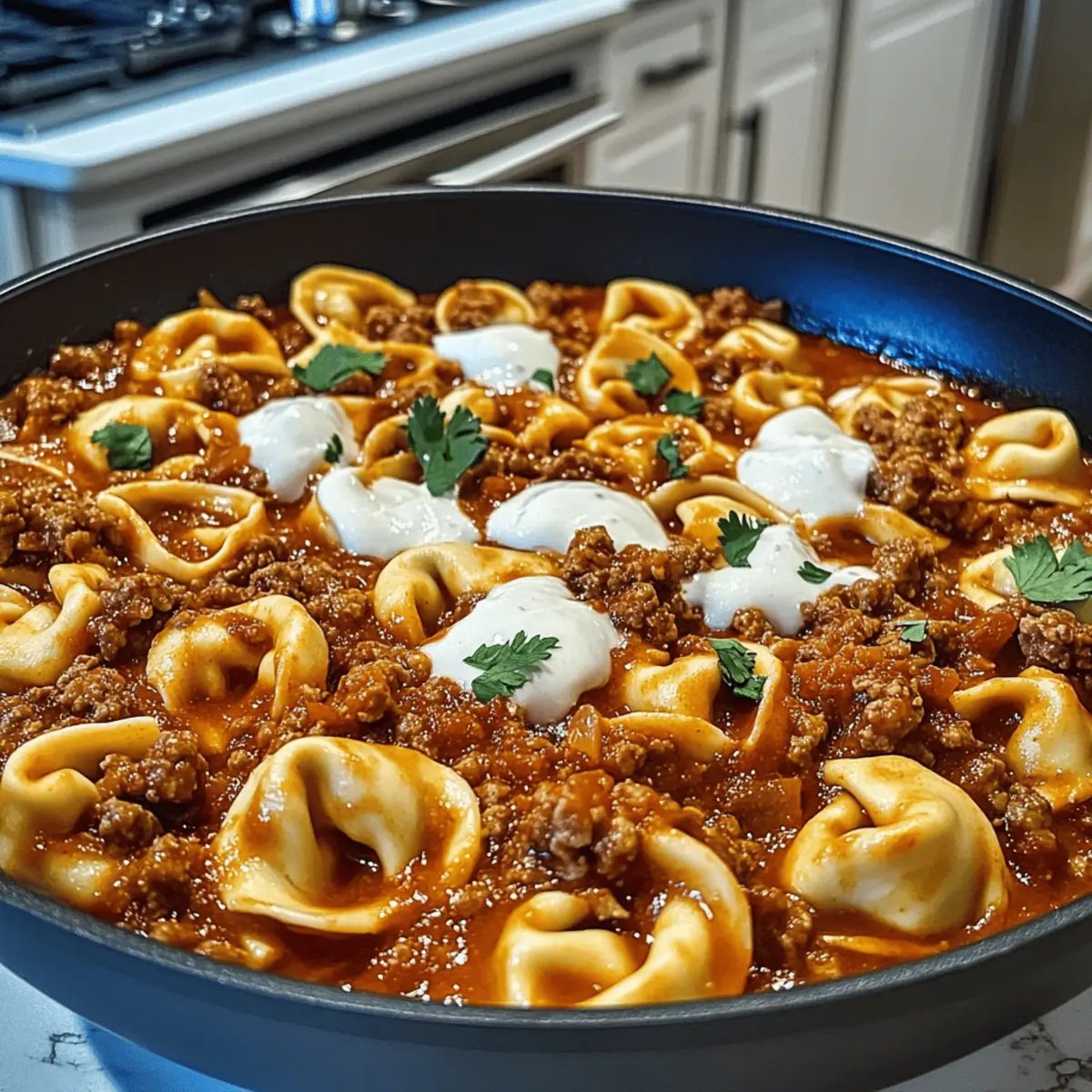 Cheesy Beef Enchilada Tortellini