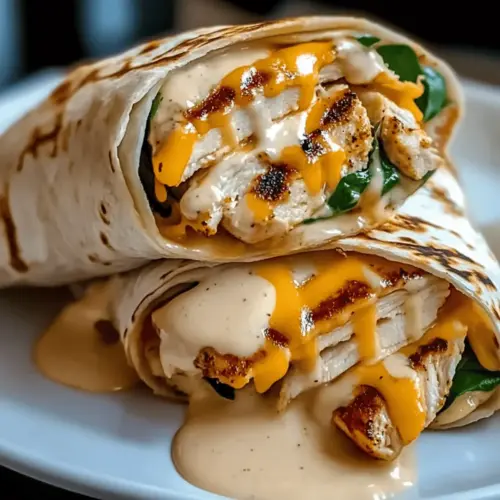 Cheesy Garlic Chicken Wraps