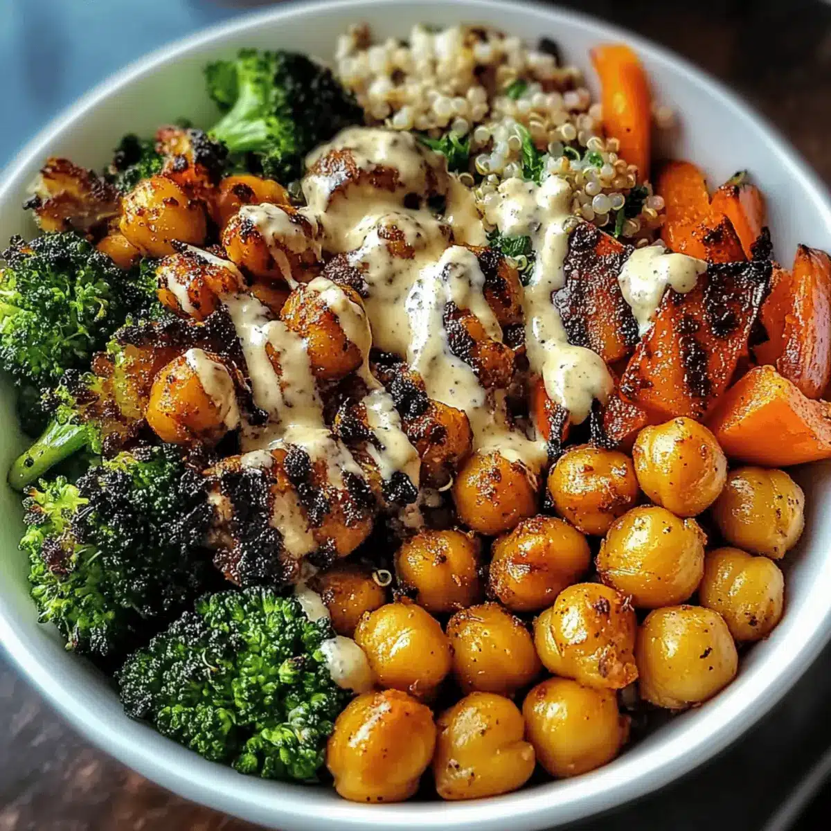 Roasted Chickpeas and Veggie Bowl