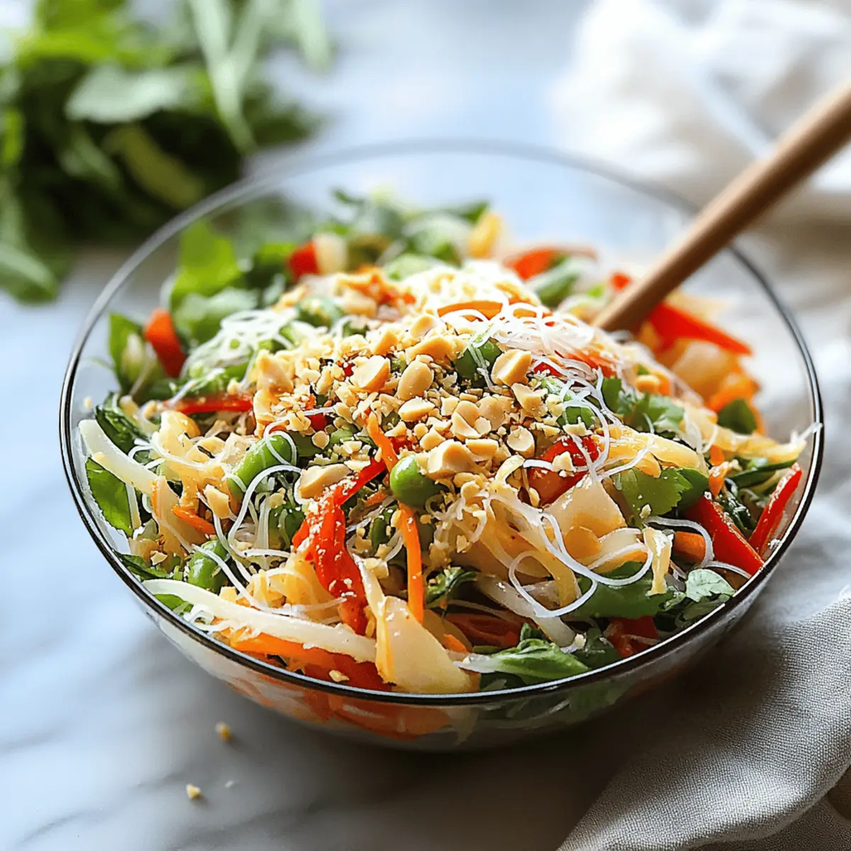 Spring Roll Salad with Spicy Ginger Dressing