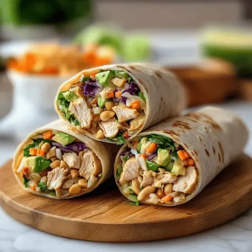 Thai Peanut Chicken Wraps
