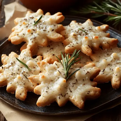 Savory Rosemary-Parmesan Snowflake Cookies