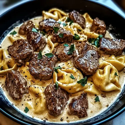 Cracked Garlic Steak Tortellini in Creamhouse Sauce Bliss