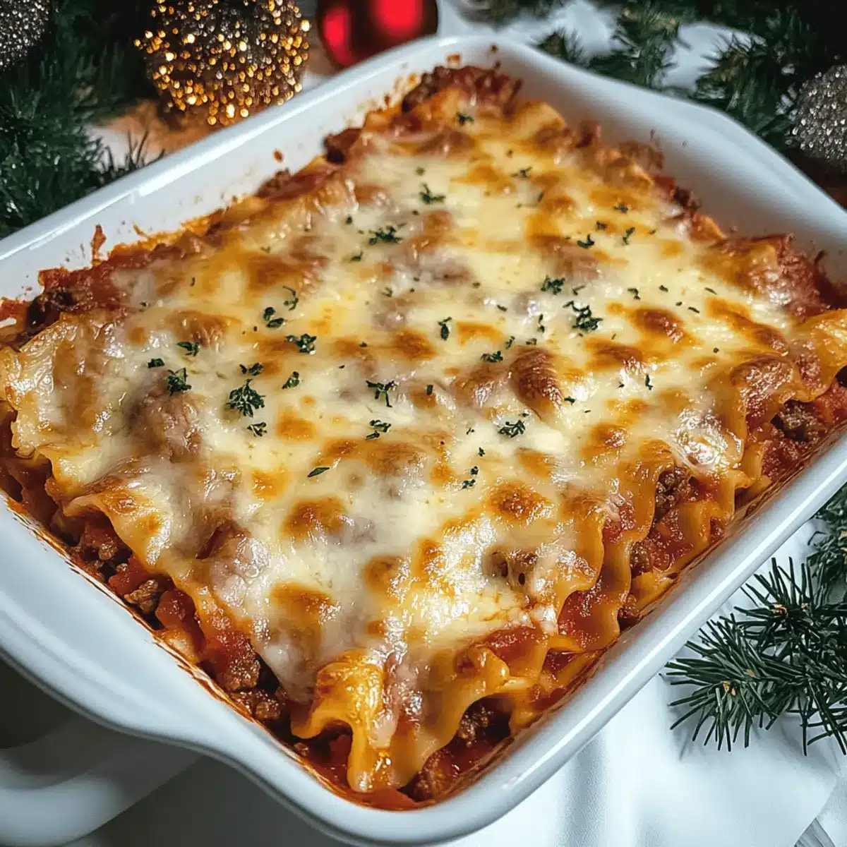 Cheesy Christmas Lasagna