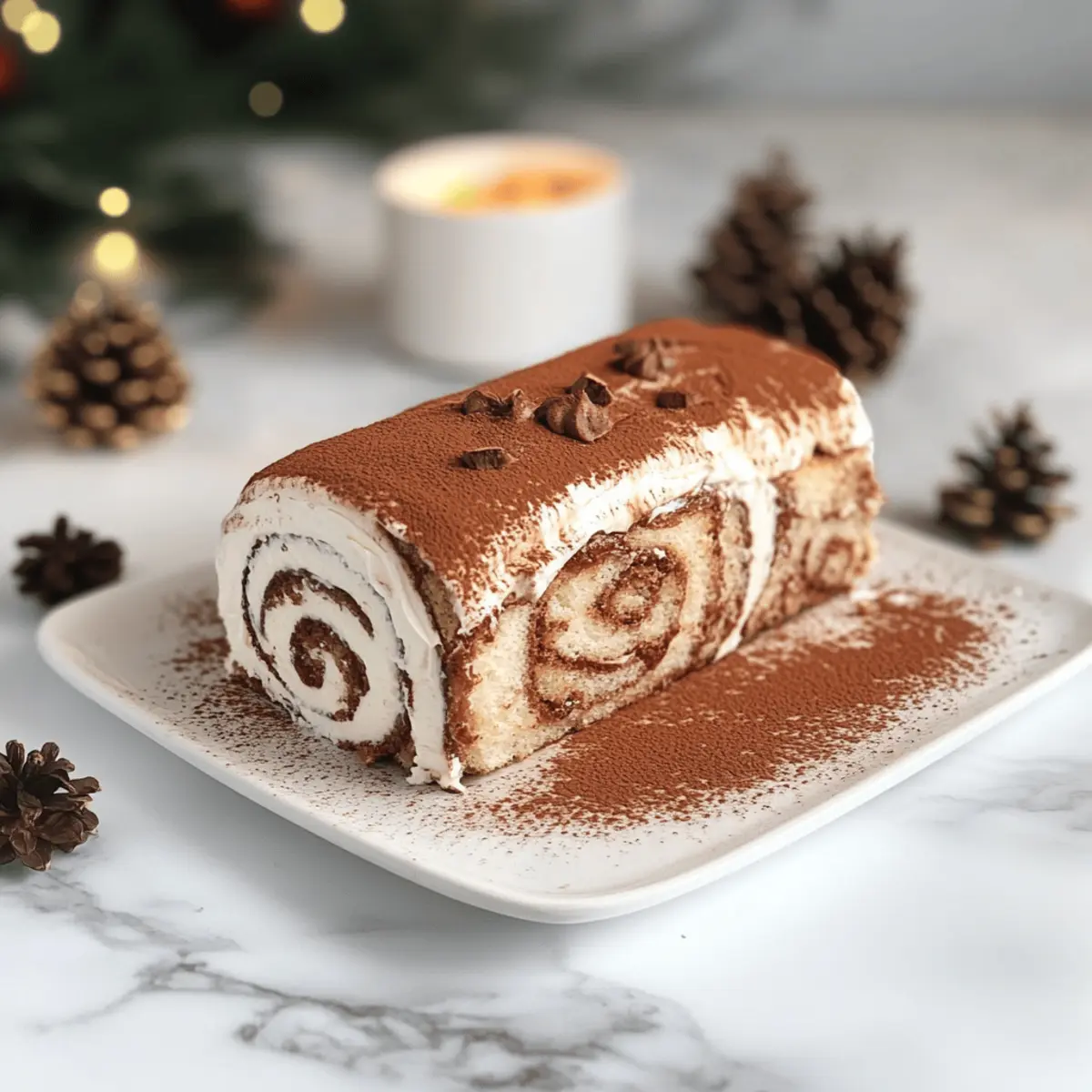 Gourmet Tiramisu Yule Log Cake