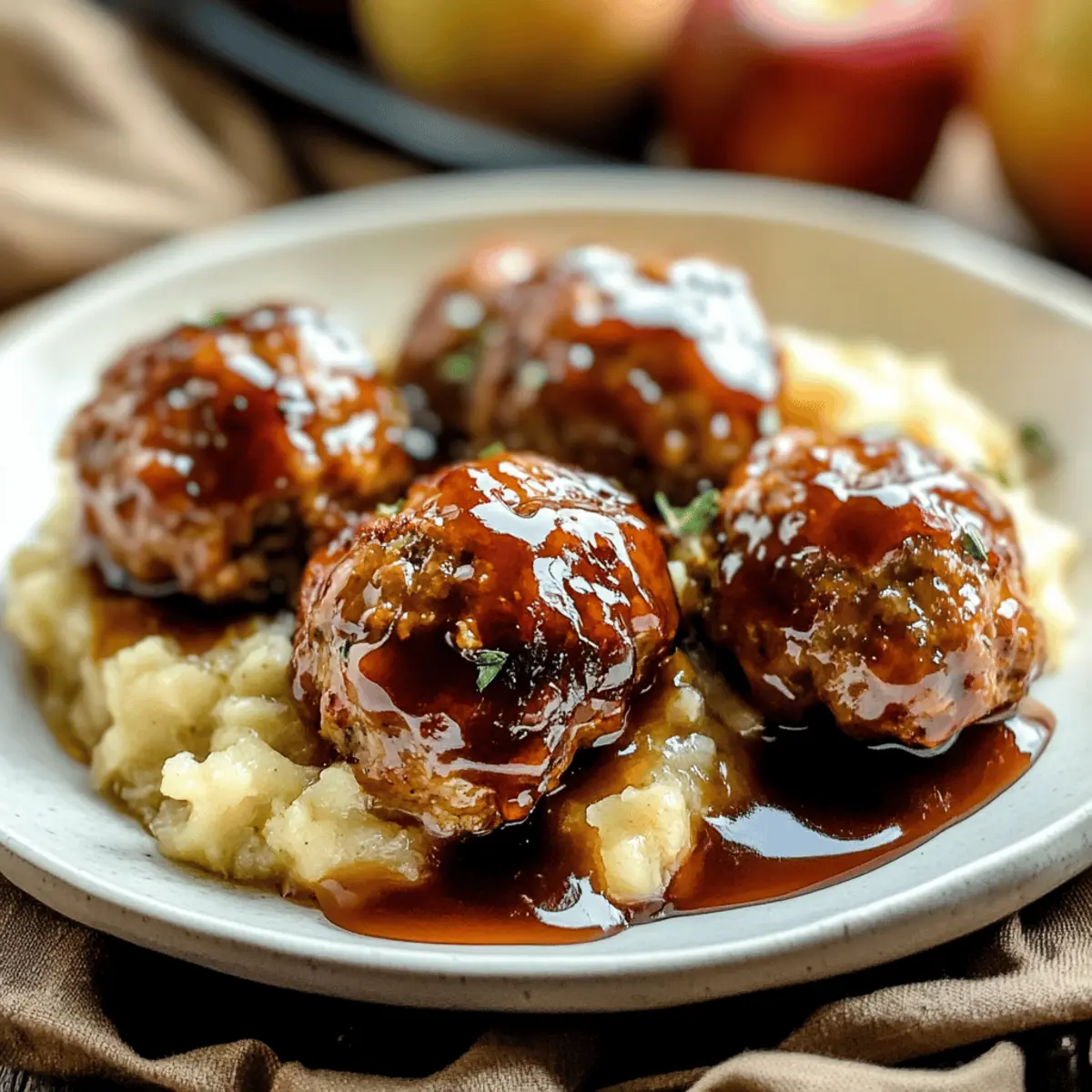 Healthy Apple Cider Turkey Meatballs
