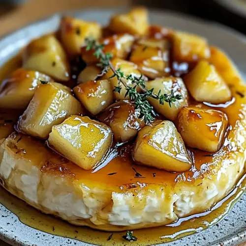 Golden Baked Brie with Caramelized Apples