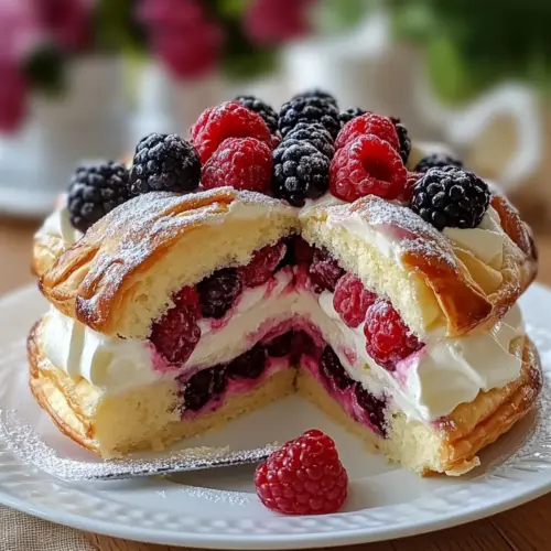 Exquisite Berry Cream Pastry Cake: Indulgent Bliss Awaits
