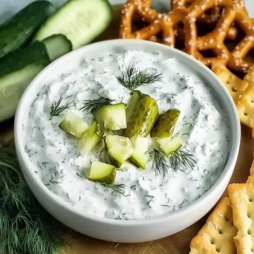 Creamy Dill Pickle Cottage Cheese Dip
