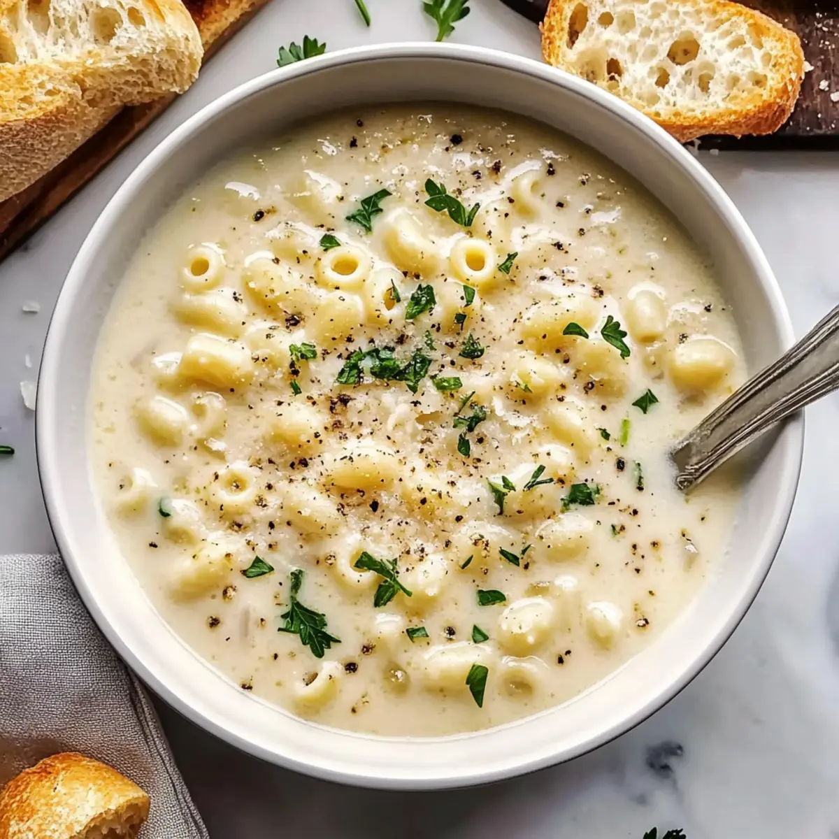 Creamy Garlic Parmesan Soup