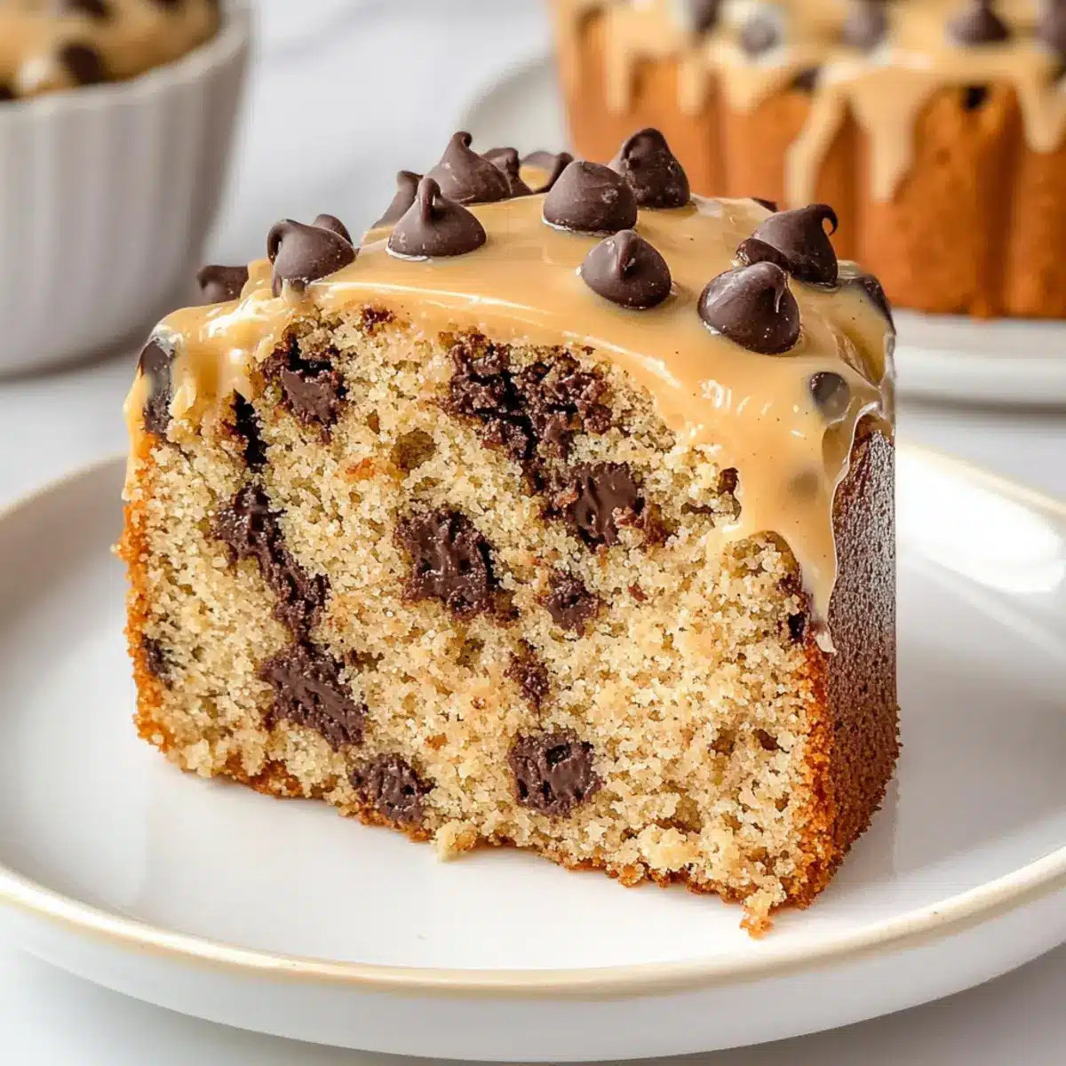 Peanut Butter Pound Cake with Chocolate Chips