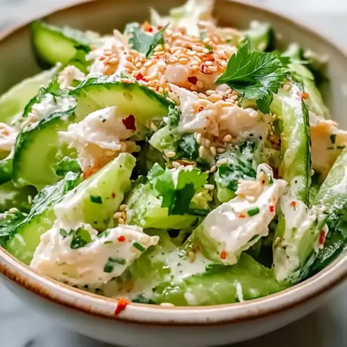 Cucumber Salad with Crab Meat Delight