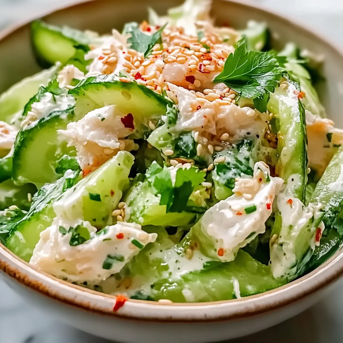 Cucumber Salad with Crab Meat Delight