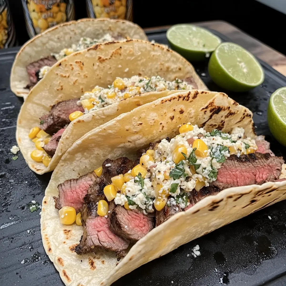 Grilled Steak Elote Tacos