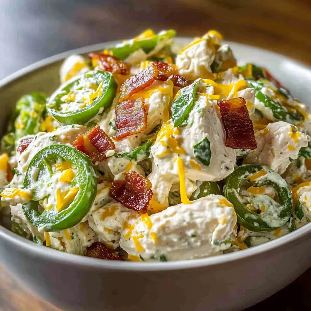 High Protein Jalapeno Popper Chicken Salad Recipe