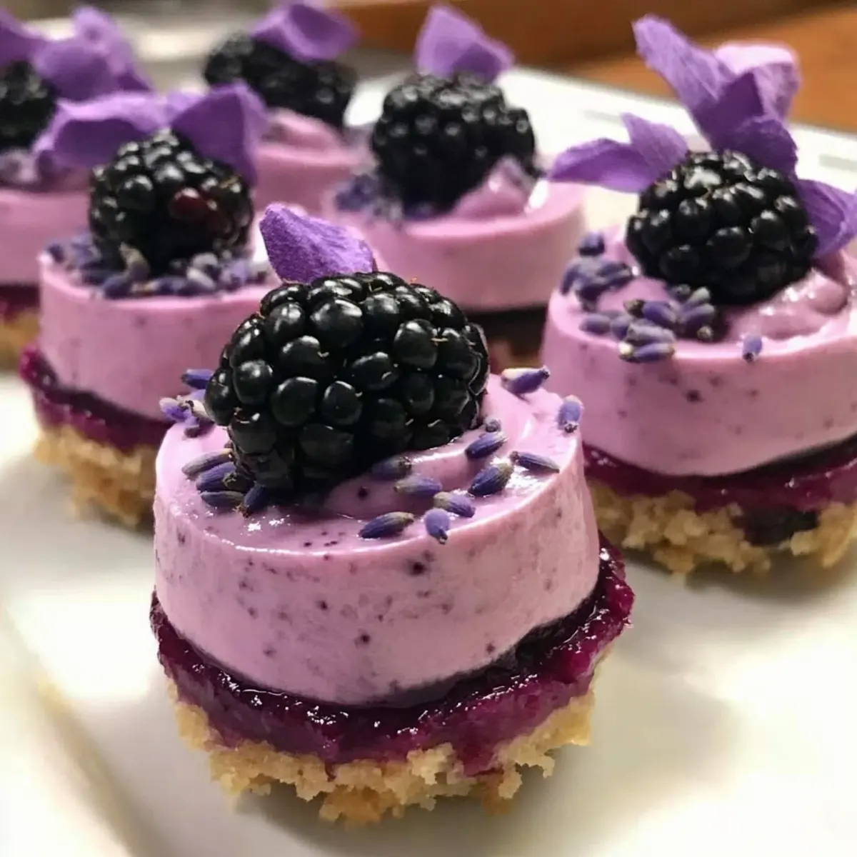 Mini Lavender Cheesecakes