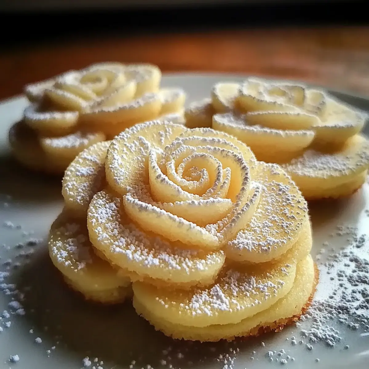 Vanilla Rose Shortbread Cookies
