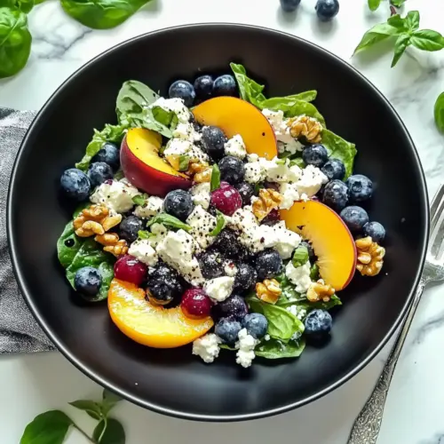 Blueberry Peach Feta Salad