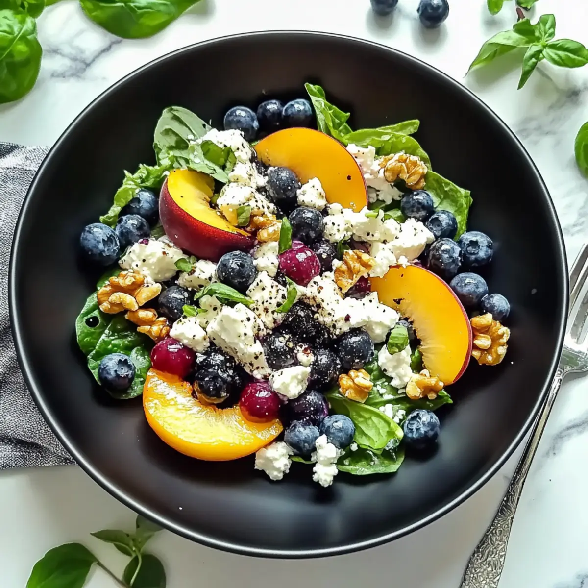 Blueberry Peach Feta Salad