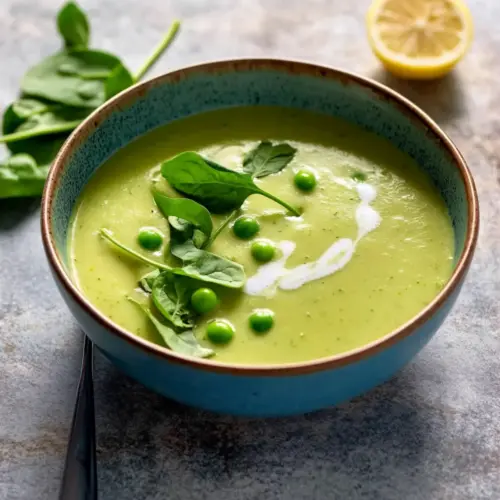 Fennel Soup with peas & lemon