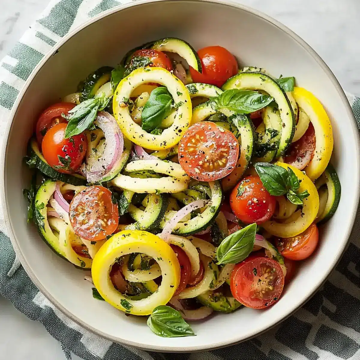 Zucchini Noodle Salad with Cherry Tomatoes
