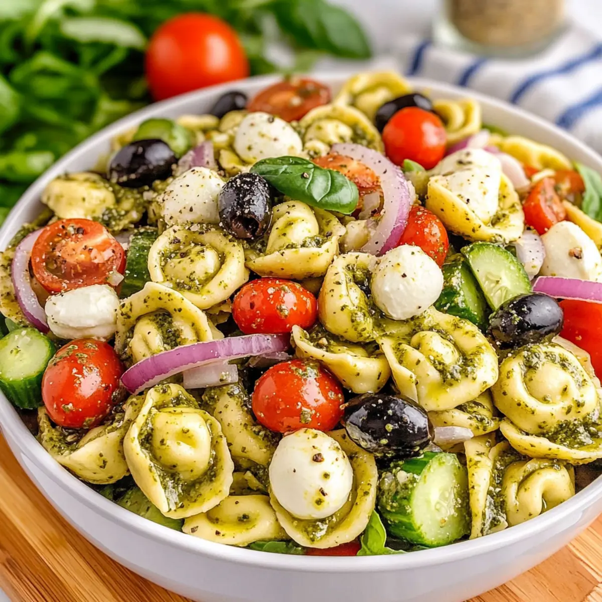Cold Tortellini Pesto Salad