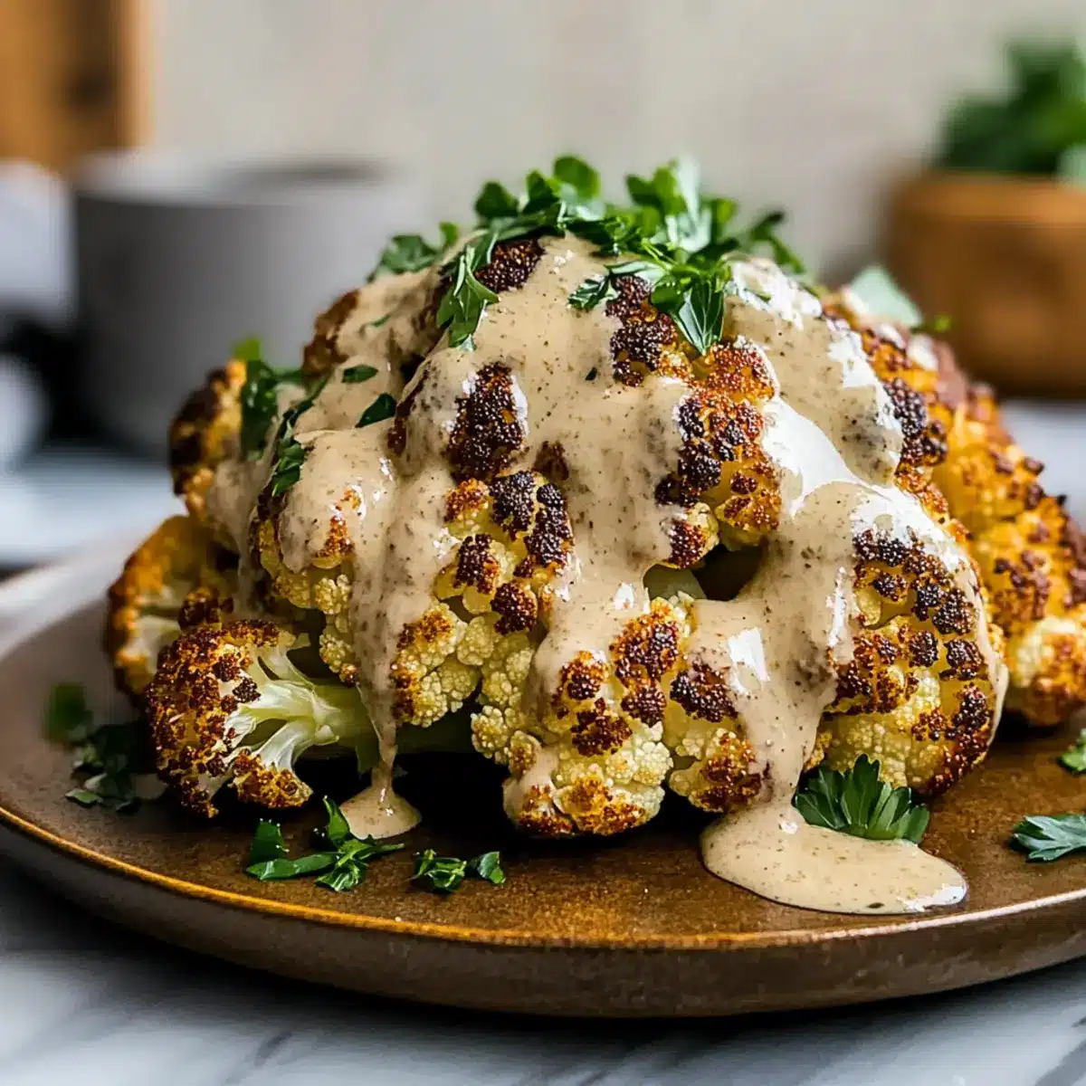 Roasted Cauliflower with Tahini