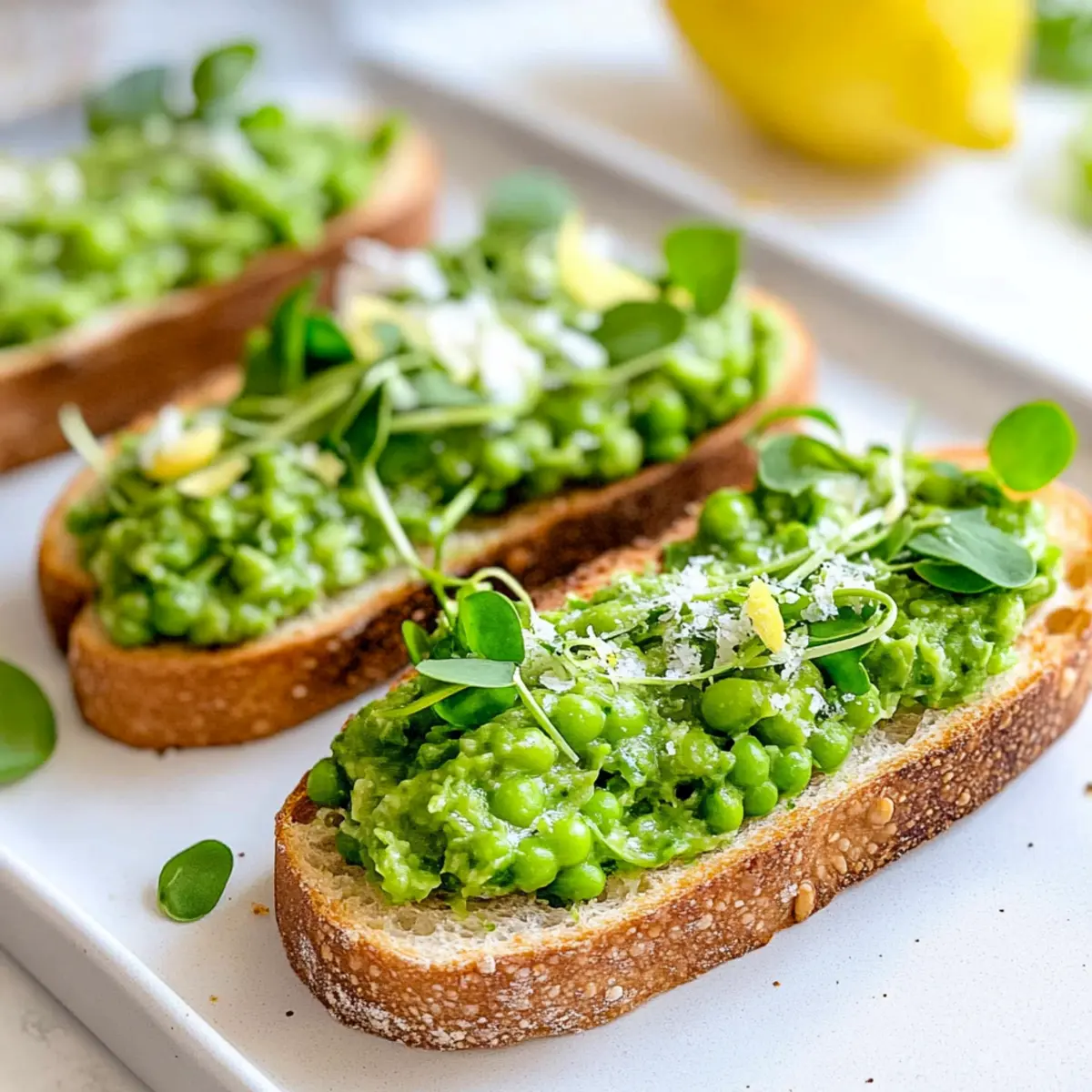 Pea Bruschetta (Pea Crostini)