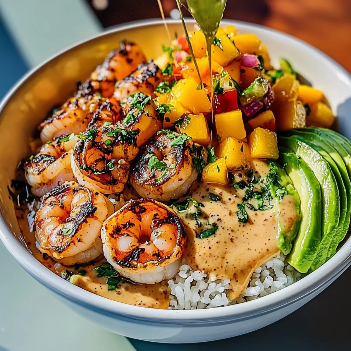 Shrimp Avocado Mango Bowl