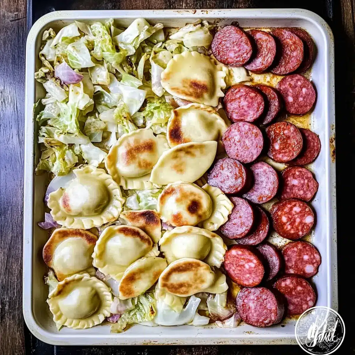 Kielbasa and Pierogies with Cabbage