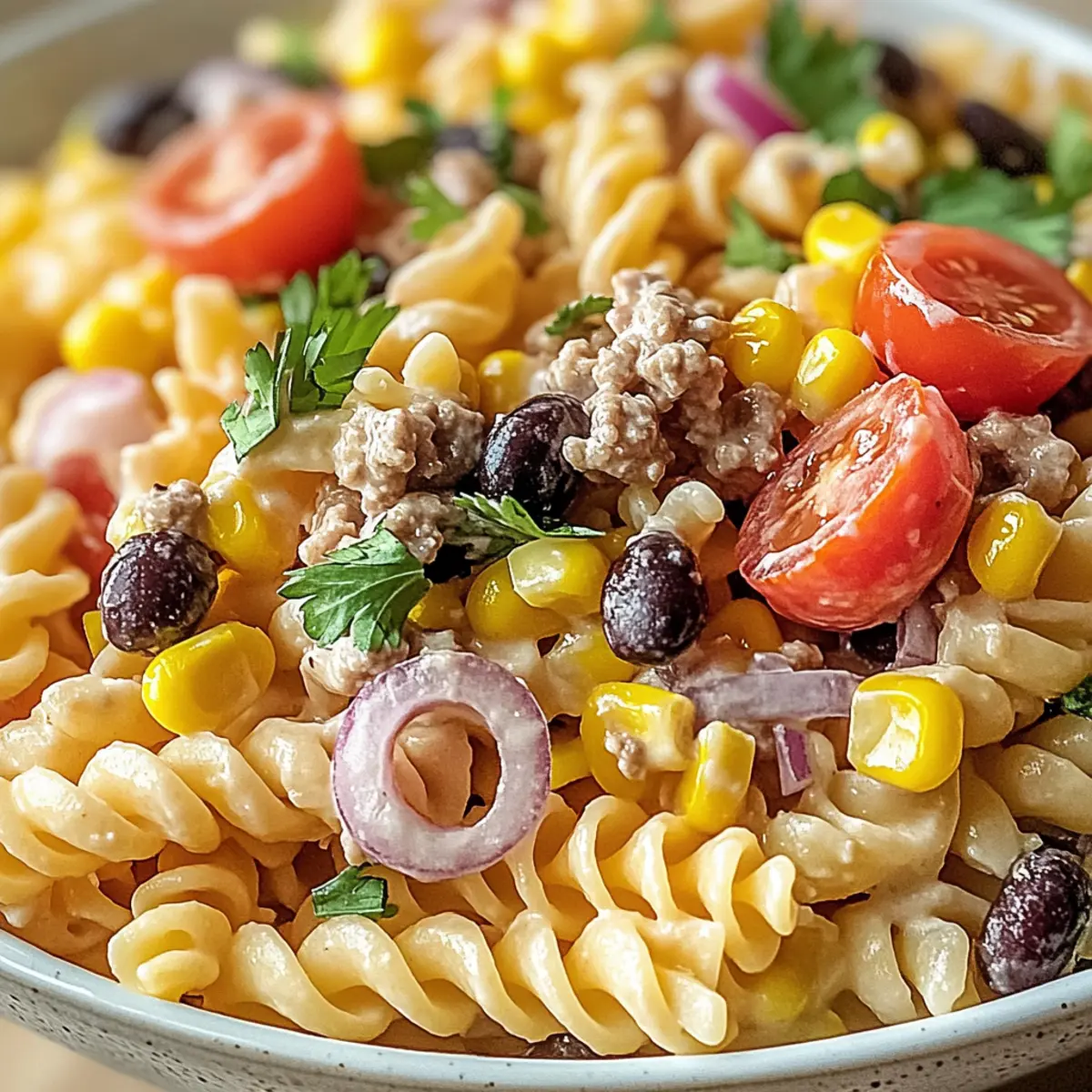 Creamy Ranch Taco Pasta Salad