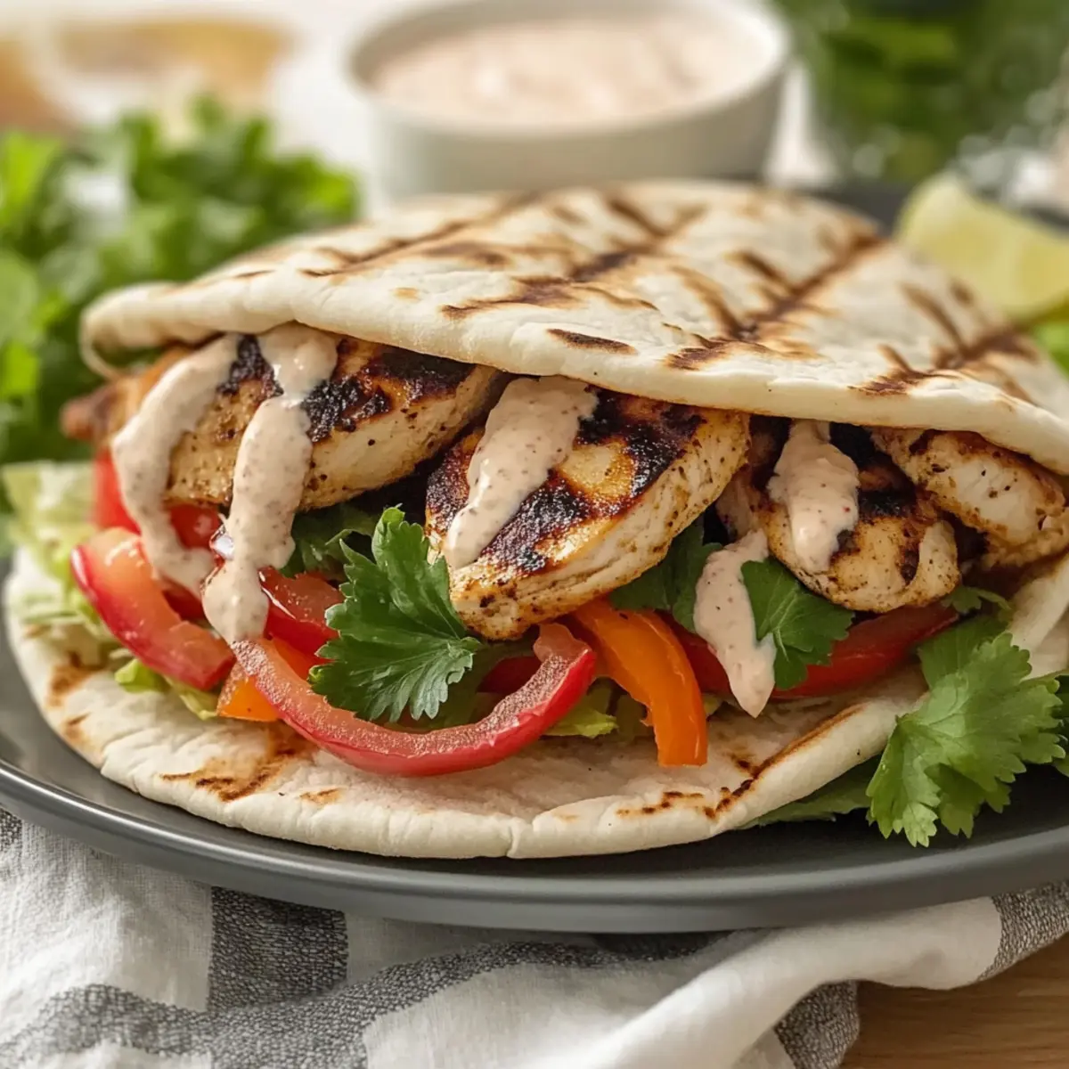 Grilled chicken shawarma