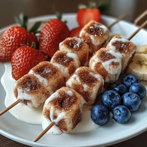 Cinnamon Roll Breakfast Skewers