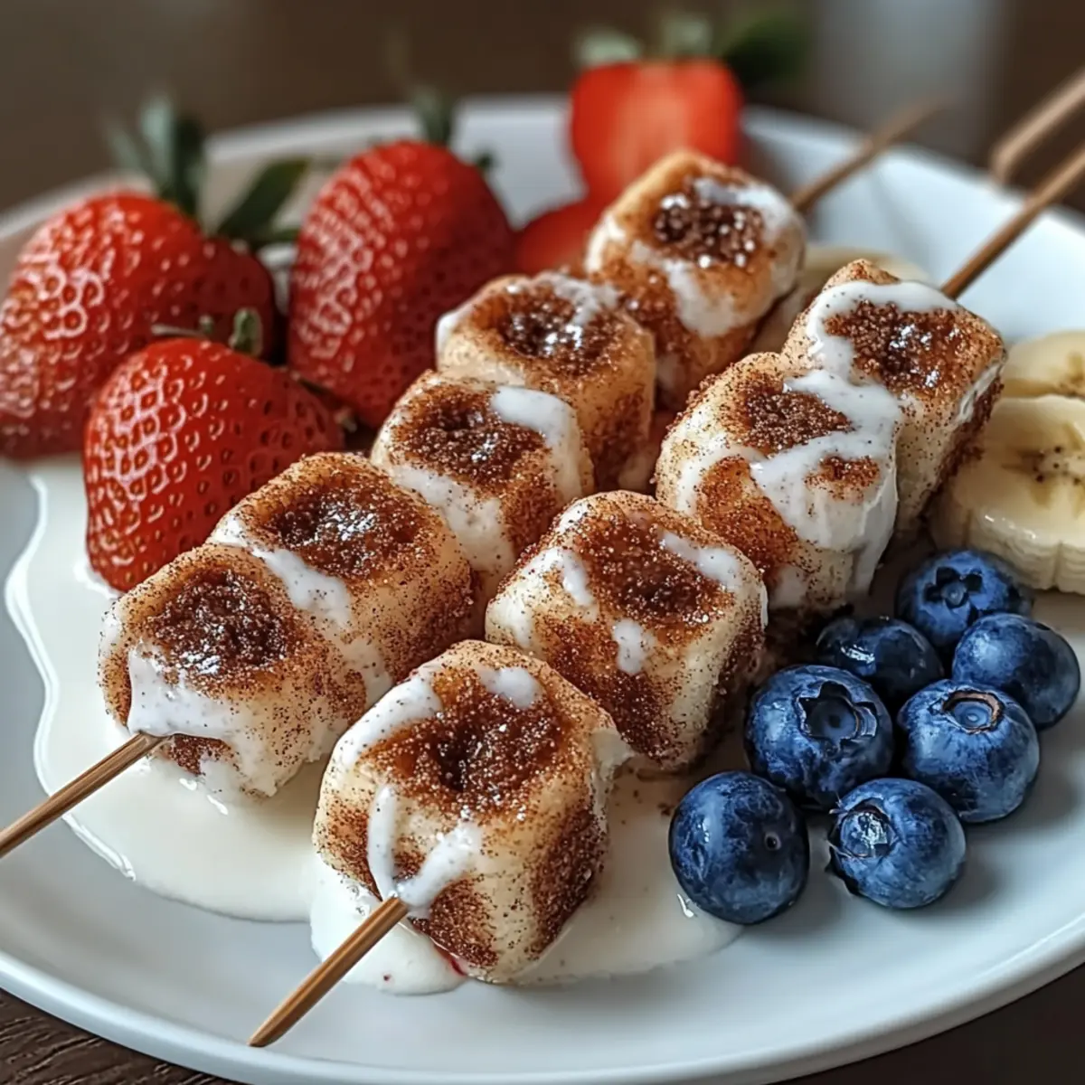 Cinnamon Roll Breakfast Skewers