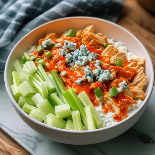 Buffalo Chicken Cottage Cheese Bowls