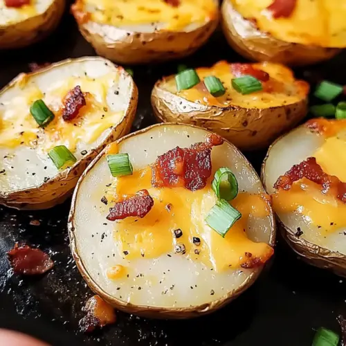 Baked Potato Slices Loaded with Cheese