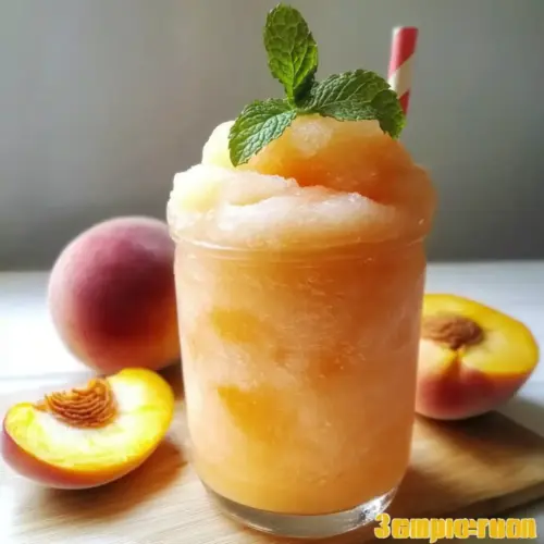 Juicy 3-Ingredient Peach Lemonade Slush