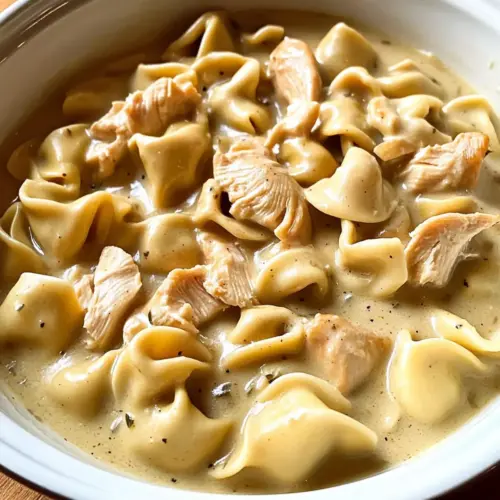 Creamy Slow Cooker Chicken Tortellini
