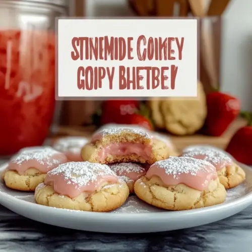 Strawberry Gooey Butter Cookies