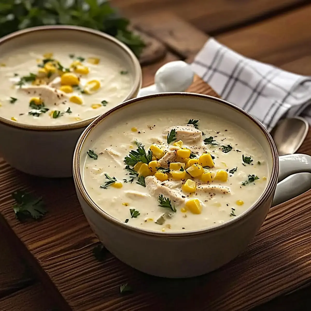 Creamy Corn Soup with Chicken