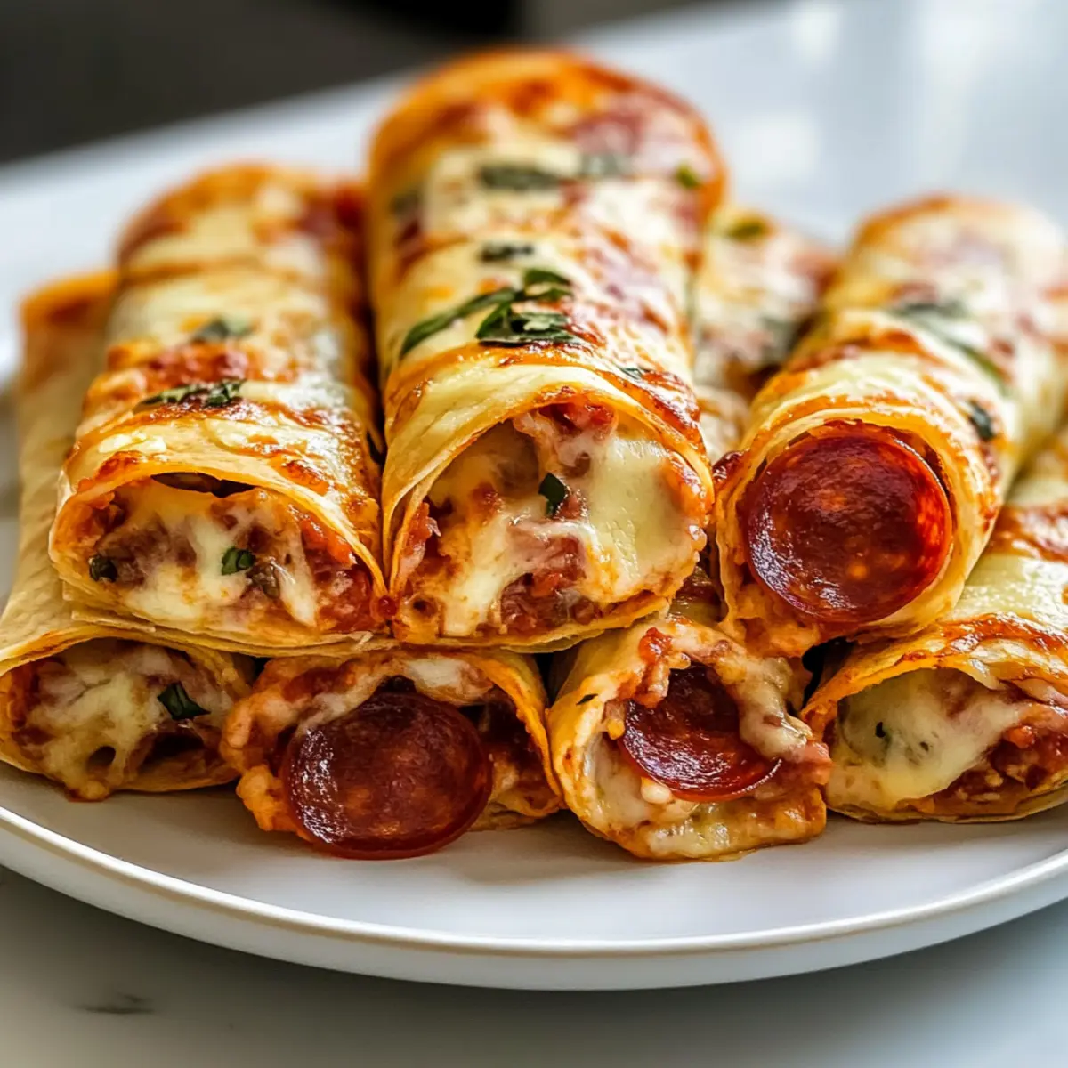 Beef Pepperoni Pizza Tortilla Roll Ups