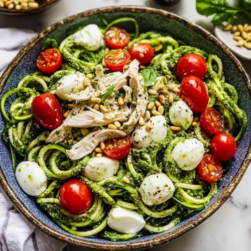 Pesto Zoodle Salad with Chicken