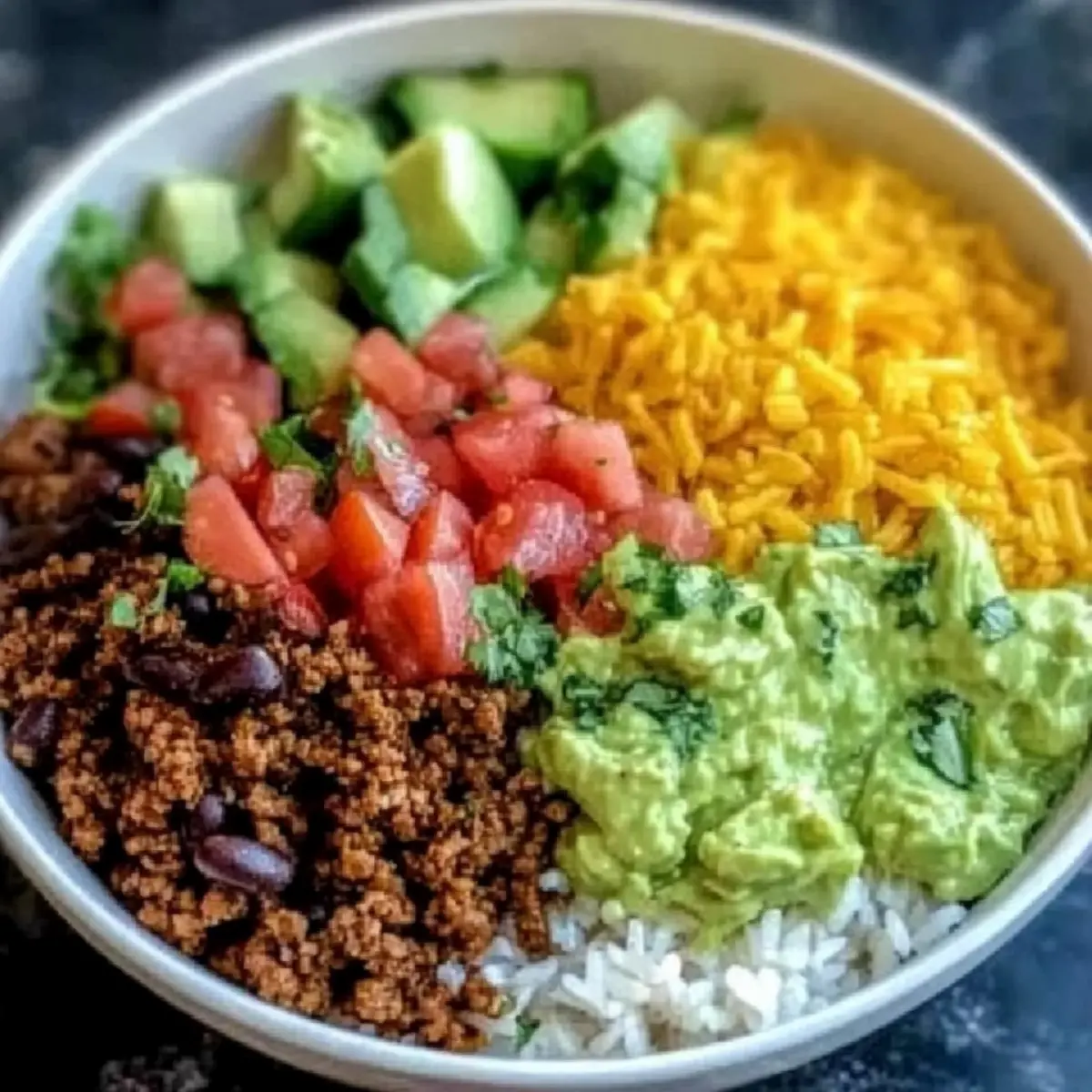 Ground Beef Taco Rice Bowl