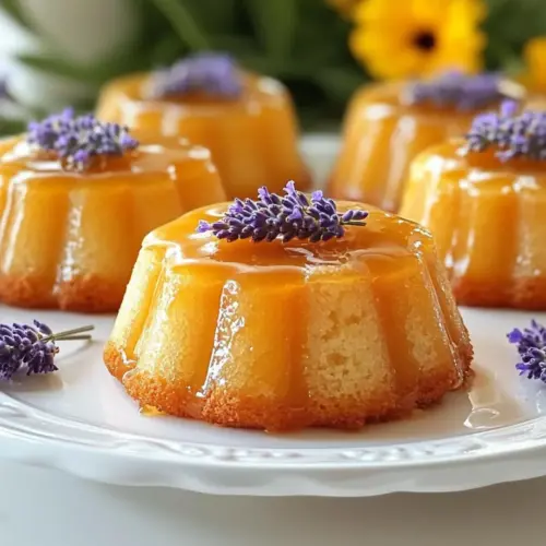 Moist Almond Lavender Cakes with Honey Drizzle