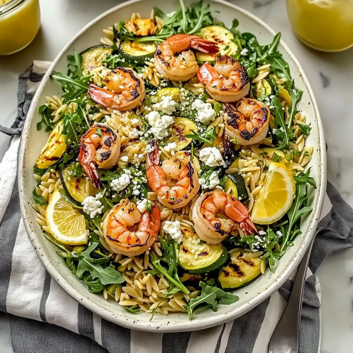 Lemon Orzo Salad with Shrimp