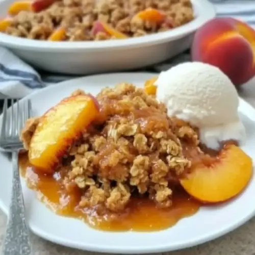 Peach Crisp with Oat Topping