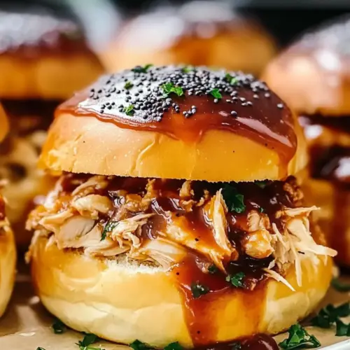 Homemade BBQ Pulled Chicken Sliders