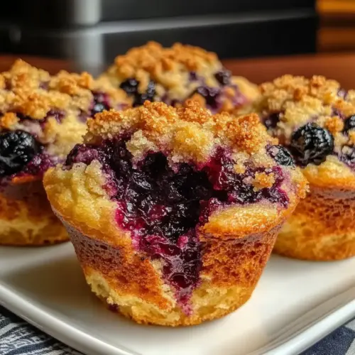Rustic Wild Huckleberry Sourdough Muffins
